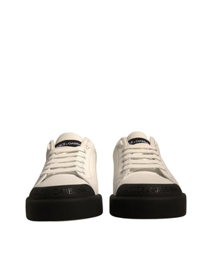 Weiß Leder Logo Portofino Turnschuhe Schuhe