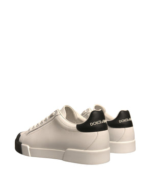 Weiß Leder Logo Portofino Turnschuhe Schuhe