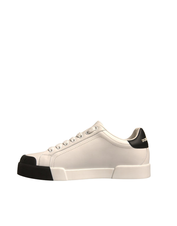 Weiß Leder Logo Portofino Turnschuhe Schuhe