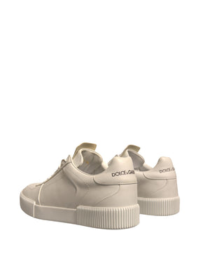 Weiß Miami Leder Low Top Turnschuhe Schuhe