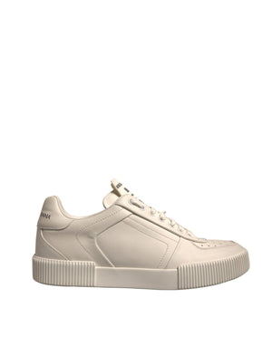 Weiß Miami Leder Low Top Turnschuhe Schuhe