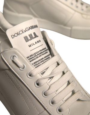 Weiß Miami Leder Low Top Turnschuhe Schuhe