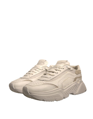 Weiß Daymaster Leder Low Top Turnschuhe Schuhe
