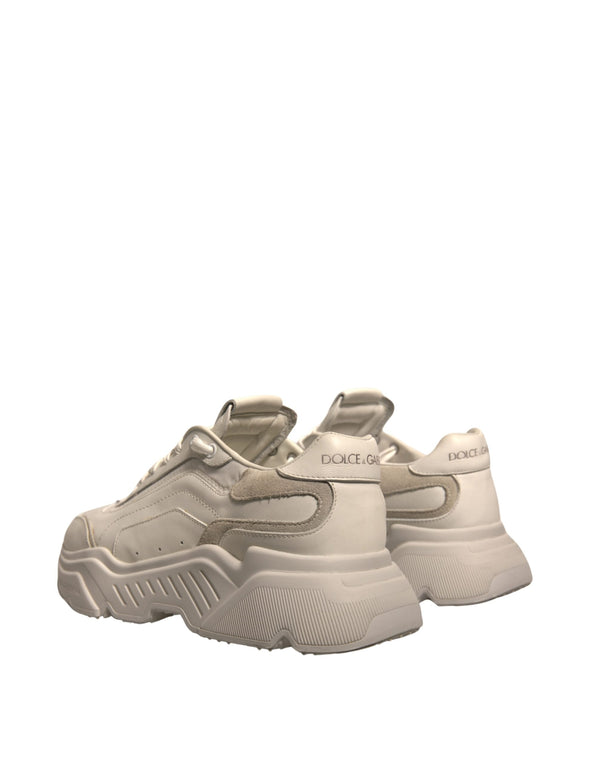 Weiß Daymaster Leder Low Top Turnschuhe Schuhe