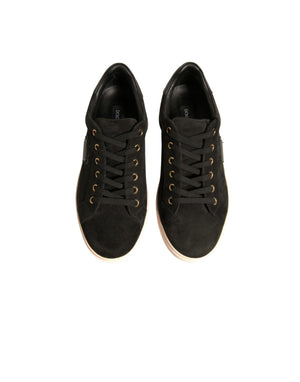 Schwarz Logo Wildleder Leder Männer Turnschuhe Schuhe