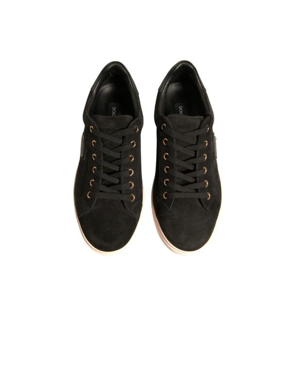 Schwarz Logo Wildleder Leder Männer Turnschuhe Schuhe