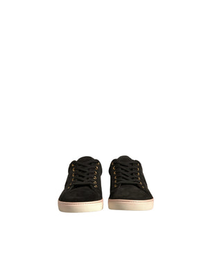 Schwarz Logo Wildleder Leder Männer Turnschuhe Schuhe