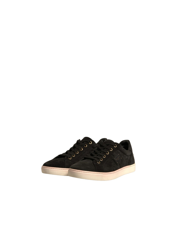 Schwarz Logo Wildleder Leder Männer Turnschuhe Schuhe