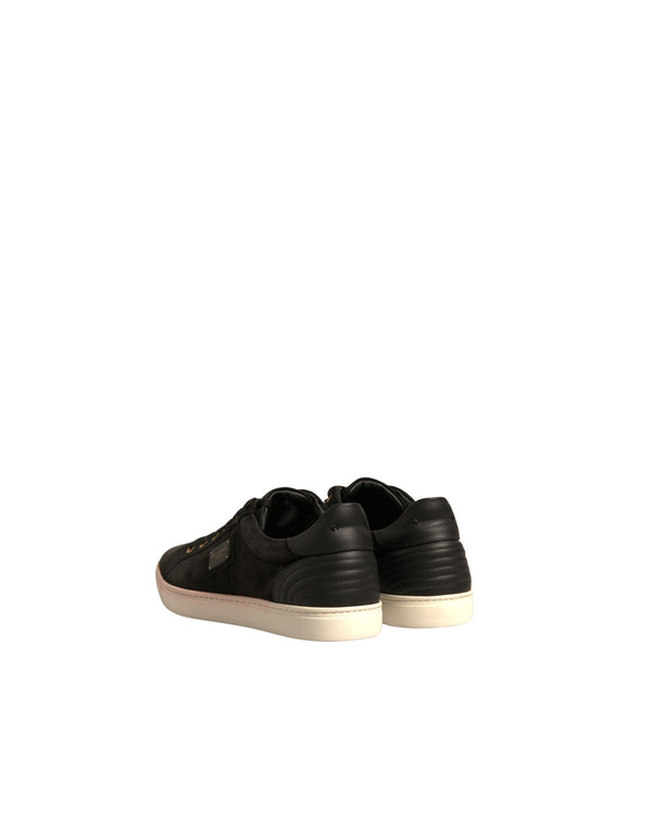 Schwarz Logo Wildleder Leder Männer Turnschuhe Schuhe