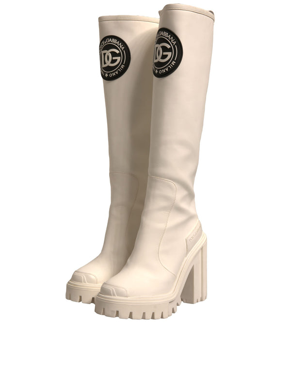 Weiß DG Logo Hi Trekking Plateau Biker Stiefel Schuhe