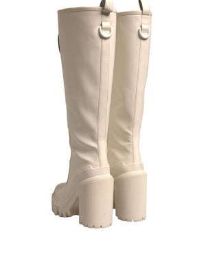 Weiß DG Logo Hi Trekking Plateau Biker Stiefel Schuhe