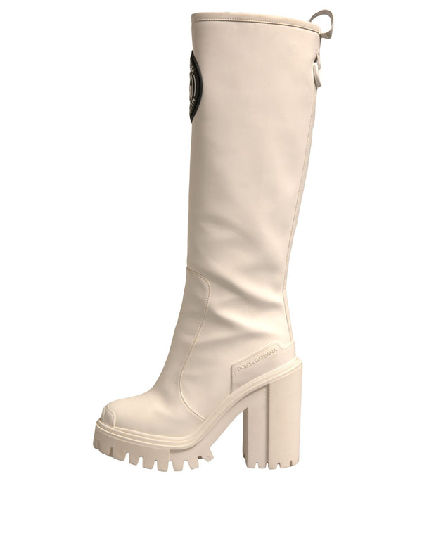 Weiß DG Logo Hi Trekking Plateau Biker Stiefel Schuhe