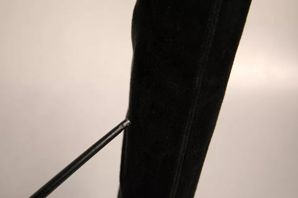 Schwarze Wildleder Stiletto Kniehohe Stiefel Schuhe