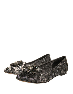 Silber Kristall Loafer Spitze Ballett Flats Schuhe
