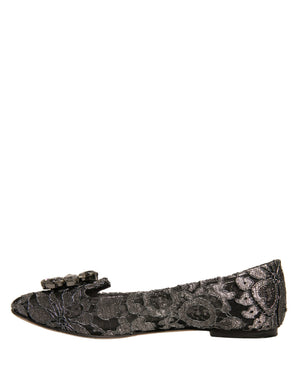 Silber Kristall Loafer Spitze Ballett Flats Schuhe