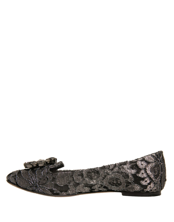 Silber Kristall Loafer Spitze Ballett Flats Schuhe