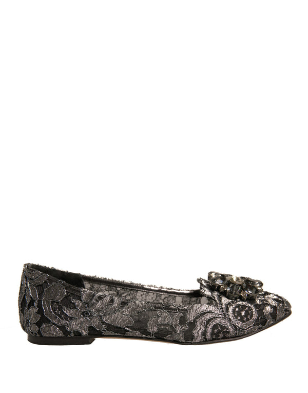 Silber Kristall Loafer Spitze Ballett Flats Schuhe