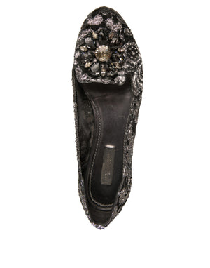 Silber Kristall Loafer Spitze Ballett Flats Schuhe