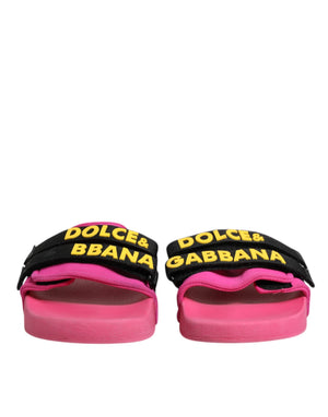 Fuchsia Neopren Rutschen Flats Beachwear Schuhe