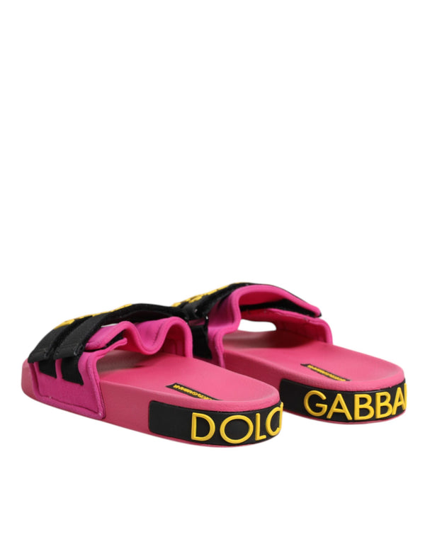 Fuchsia Neopren Rutschen Flats Beachwear Schuhe