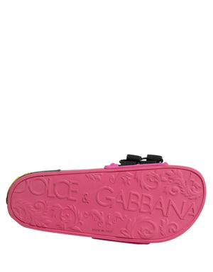 Fuchsia Neopren Rutschen Flats Beachwear Schuhe
