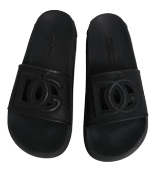 Schwarze Gummirutsche Sandalen Strandbekleidung Schuhe