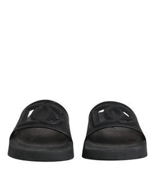 Schwarze Gummirutsche Sandalen Strandbekleidung Schuhe