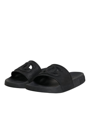 Schwarze Gummirutsche Sandalen Strandbekleidung Schuhe
