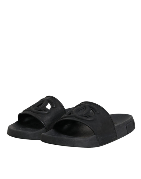 Schwarze Gummirutsche Sandalen Strandbekleidung Schuhe