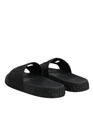 Schwarze Gummirutsche Sandalen Strandbekleidung Schuhe