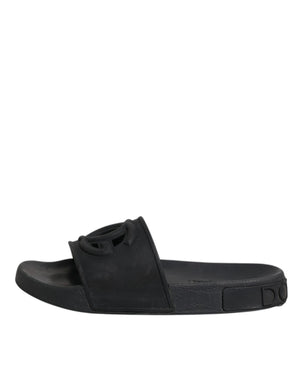 Schwarze Gummirutsche Sandalen Strandbekleidung Schuhe