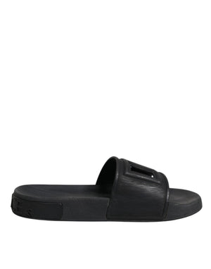 Schwarze Gummirutsche Sandalen Strandbekleidung Schuhe