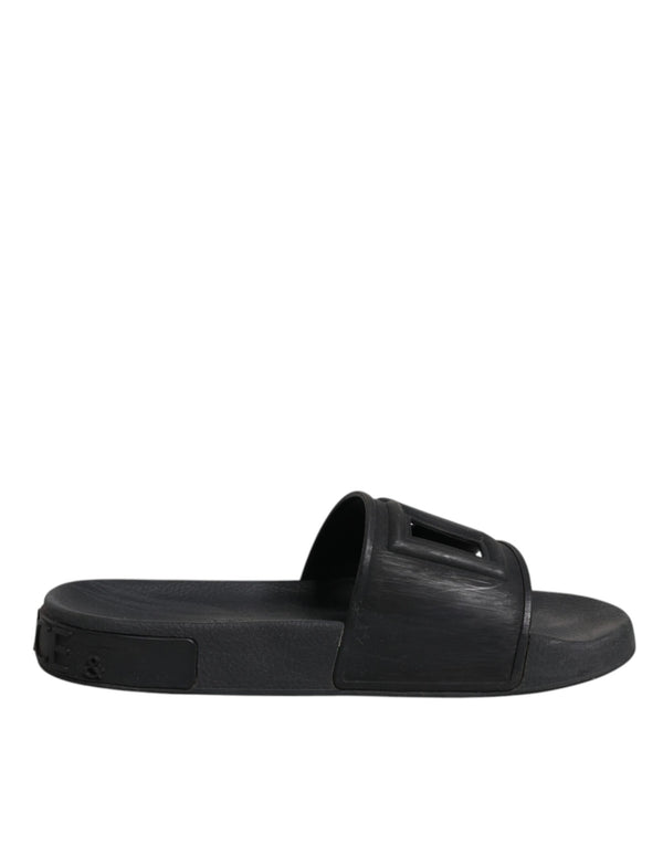 Schwarze Gummirutsche Sandalen Strandbekleidung Schuhe