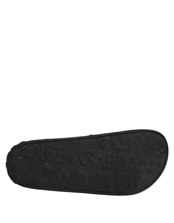 Schwarze Gummirutsche Sandalen Strandbekleidung Schuhe