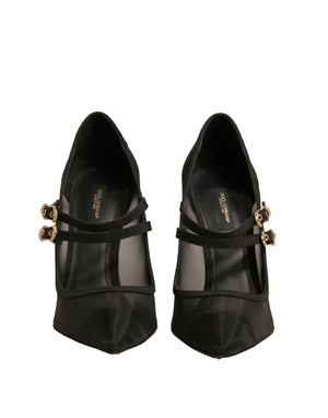 Schwarz Mesh Mary Jane High Heels Pumps Schuhe
