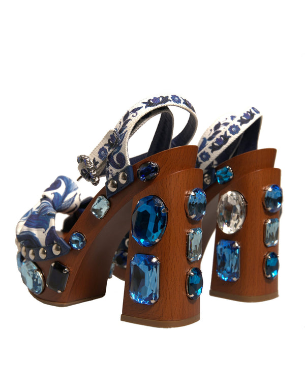 Multicolor Majolika verschönerte Keilsandalen Schuhe