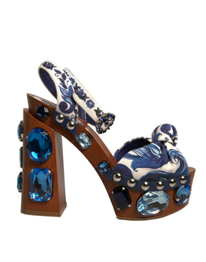 Multicolor Majolika verschönerte Keilsandalen Schuhe
