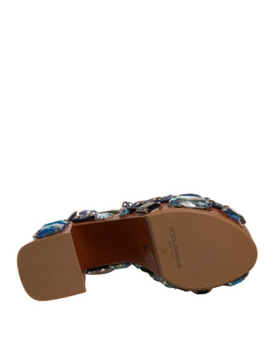 Multicolor Majolika verschönerte Keilsandalen Schuhe