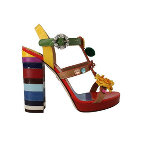 Bunte Baumwoll-Plateau-Sandalen
