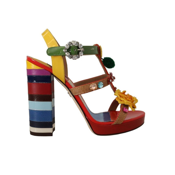Bunte Baumwoll-Plateau-Sandalen