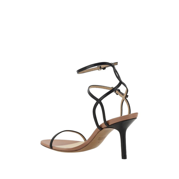 Schwarze Stilettosandalen aus Kalbsleder Bos Taurus