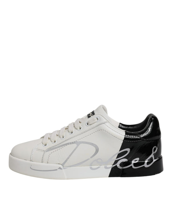 Weiß Schwarz Logo Portofino Herren Sneaker Schuhe