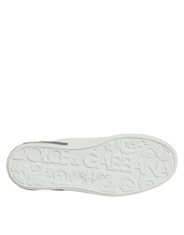 Weiß Schwarz Leder Portofino Sneaker Schuhe
