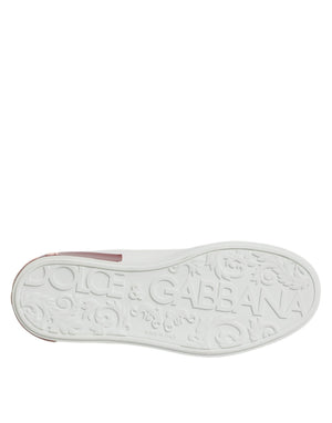 Weiß Rot Leder Portofino Männer Sneaker Schuhe
