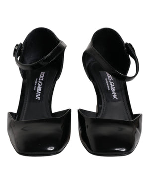 Schwarze Leder Jackie Riemchensandalen Schuhe