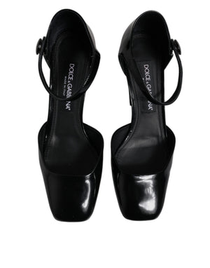 Schwarze Leder Jackie Riemchensandalen Schuhe