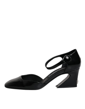 Schwarze Leder Jackie Riemchensandalen Schuhe