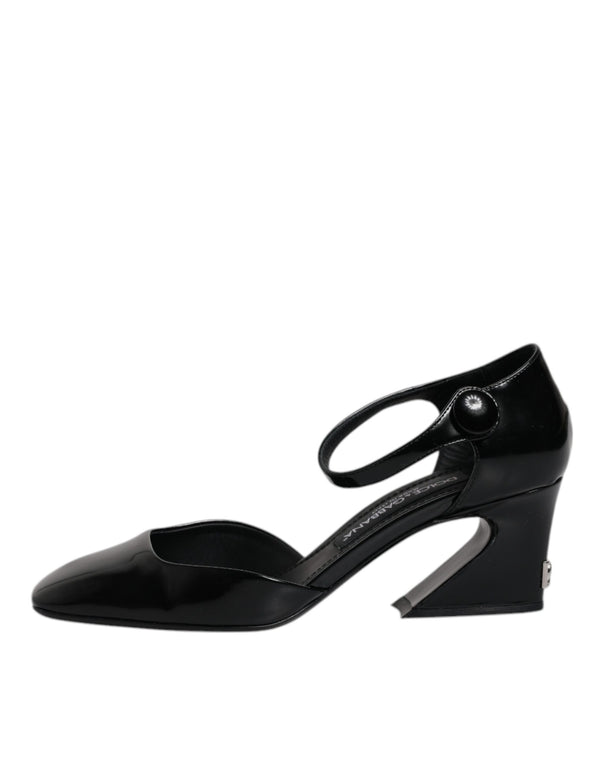 Schwarze Leder Jackie Riemchensandalen Schuhe