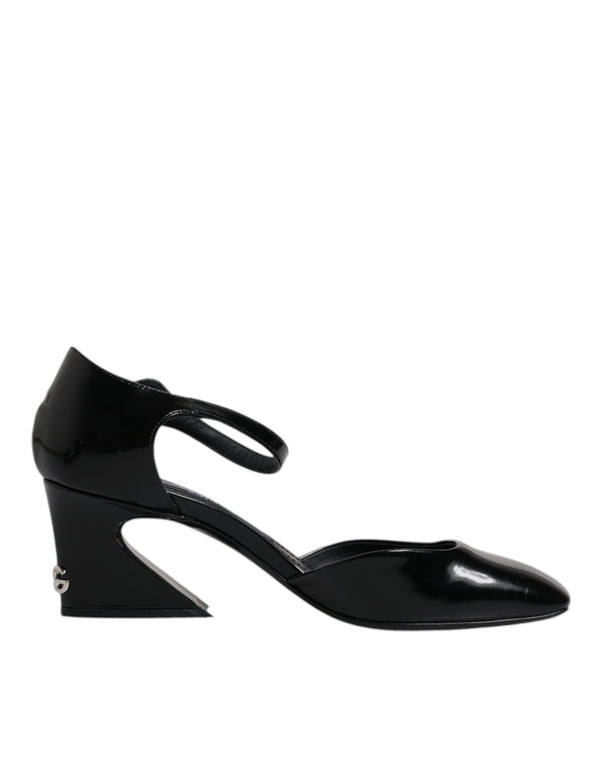 Schwarze Leder Jackie Riemchensandalen Schuhe