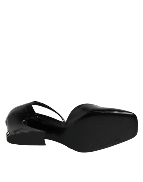 Schwarze Leder Jackie Riemchensandalen Schuhe